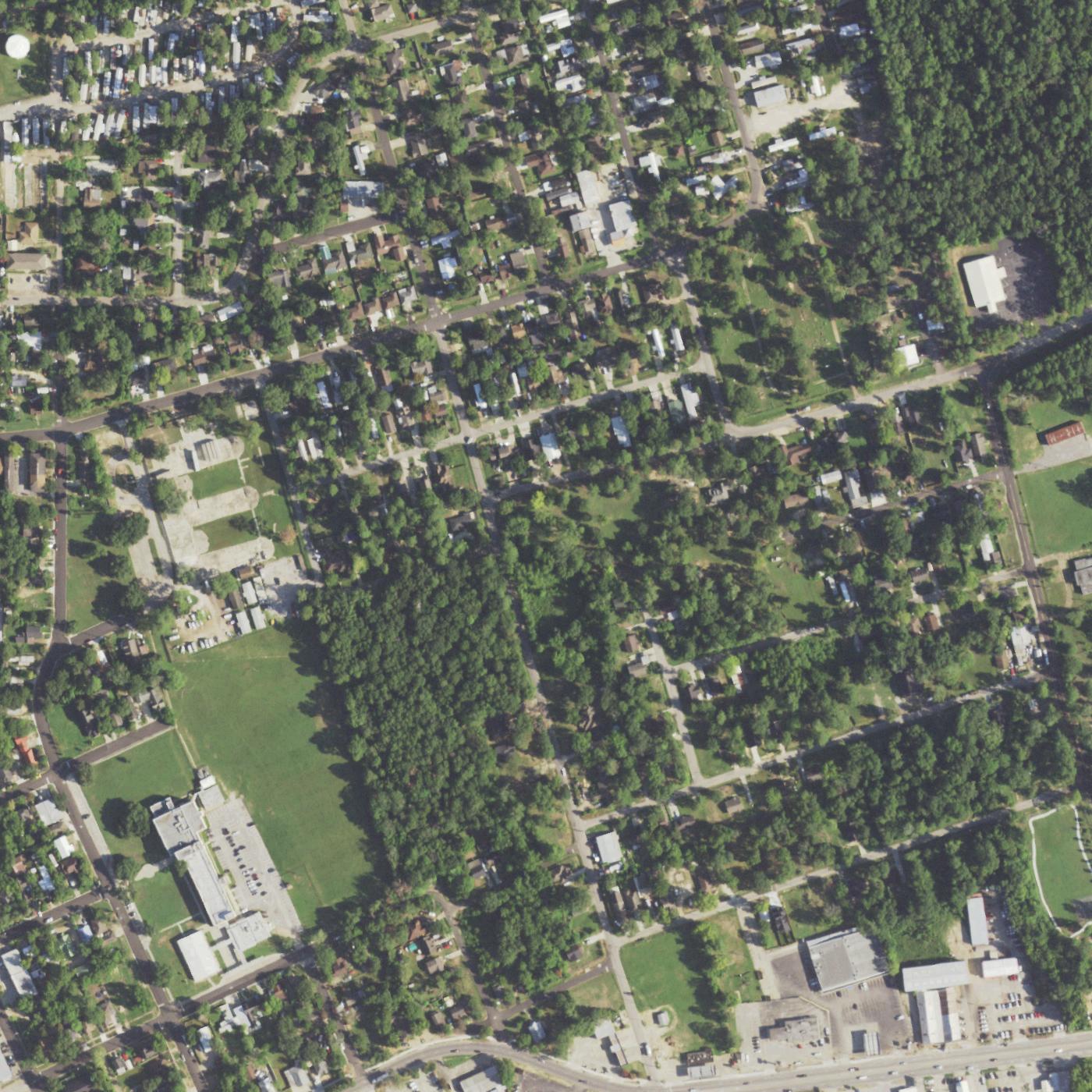 Aerial view of the Conroe site and surrounding neighborhood