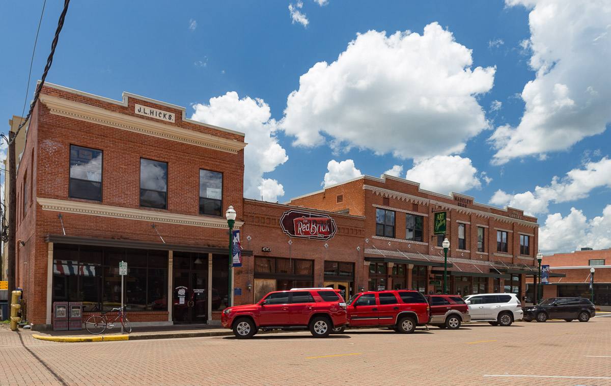 Downtown Conroe brick buildings