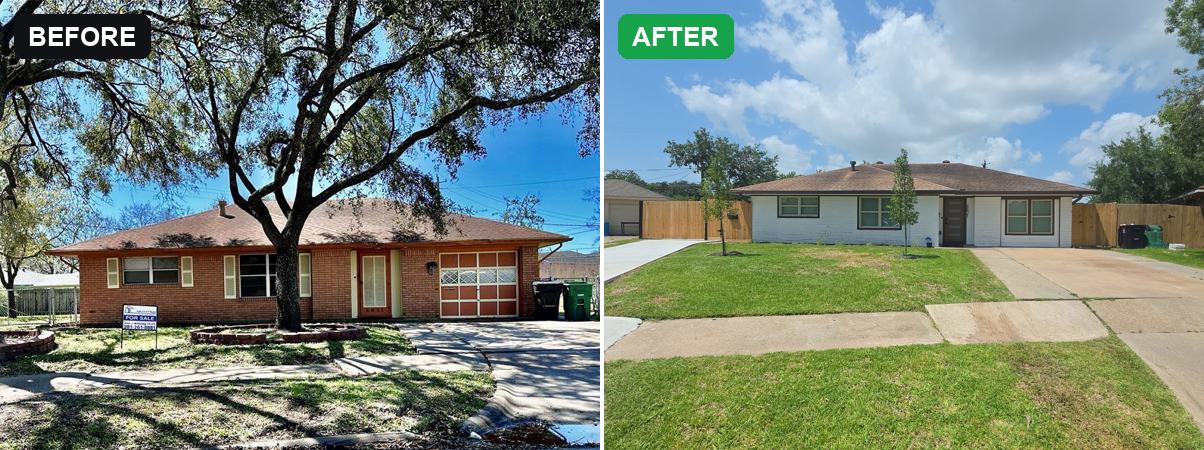 6621 Jason St — before and after renovation